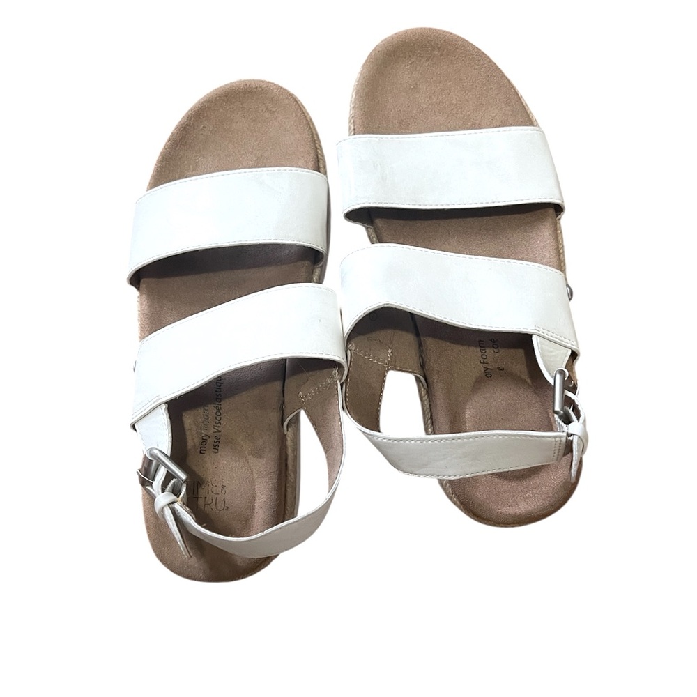 TIME and TRU Women's White Sandals Size 7